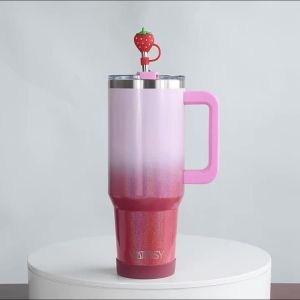 WATERSY 30oz/40oz Stainless Steel Thermal Cup Large Capacity Tumbler with Handle & Straw Insulated Mug Travel for Coffee