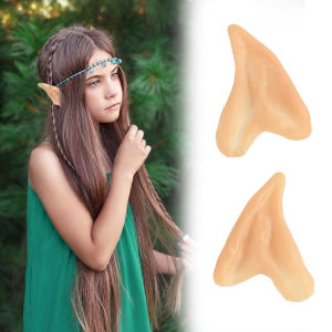 1Pair Elf Ears Fairy Cosplay Costume Accessories Simulation Angel Elven Ear Dress Up Prop Halloween Party Photography Booth Prop