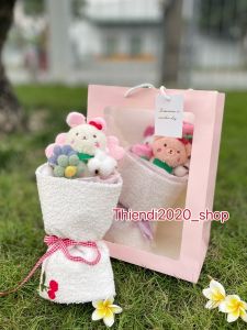 TDGB_Quà tặng bó hoa thú nhồi bông xinh xắn quà tặng dịp sinh nhật 8/3 nOEL Valentine ...