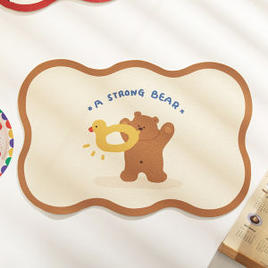 Heat Resistant PVC Leather Cartoon Panda Dining Mat Student Dinner One Wipe Clean No Wash Table Mat Home Use High Temperature Resistant