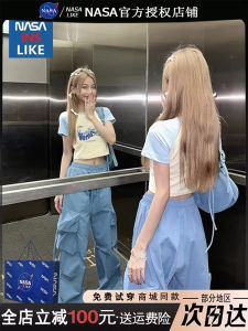 Summer Multi-bar Nasalike Cotton T-shirt for Women with Cartoon Print and Short Sleeves American Sweet Spicy Style Slim Fit