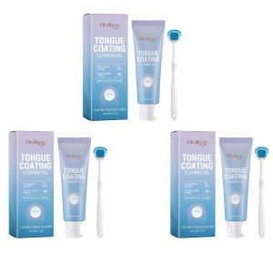 oralhoe | Oralhoe Tongue Coating Cleaning Gel for Fresh Breathing Odor Remover Mint Oral Hygiene Products with Silicone Tongue Scraper 50g