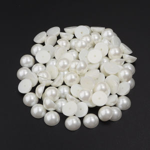 10-100pcs No Hole Half Round Imitation Pearl Beads Beige Semicircle Loose Beads Patch For DIY Women Girls Jewelry Accessories