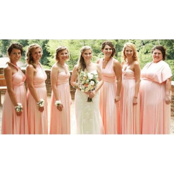 SALE!!! LIGHT PEACH INFINITY DRESS with Attached tube FLOORLENGTH