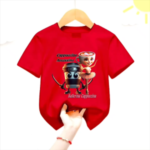 Atasan Baju Kaos Terbaru Untuk Anak Laki Perempuan Motif Ballerina & Assassino Viral 1-12 Tahun