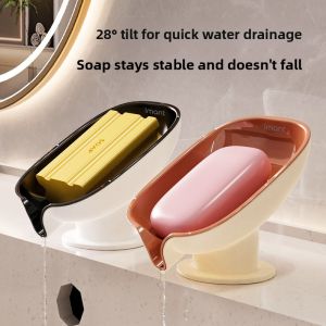 YZ | No-Drilling Soap Dish Water-Draining Luxury Suction Cup Bathroom Organizer