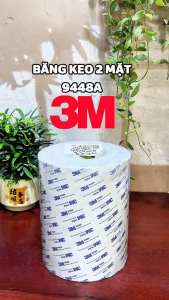 Băng keo 2 mặt chịu nhiệt dán linh kiện điện tử dài 50m 3M 9448A - nhiều kích thước cắt theo yêu cầu có VAT siêu mỏng bám chắc thẩm mỹ