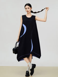 XIAODADEHUA | Sleeveless Asymmetric Hem Midi Dress
