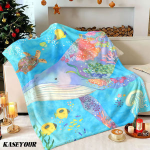 Beast Kingdom | Underwater Whale Sea Life Winter Summer Flannel Blanket Throw Fleece Soft Fuzzy Plush Cozy Fleece Blankets for Sofa Ideal Gifts