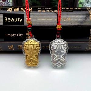 2024 New Gold Foil Cartoon Q Version Mazu Sea Goddess Pendant Tour Souvenir Activity Gift Ethnic Style Fashion Jewelry Accessory