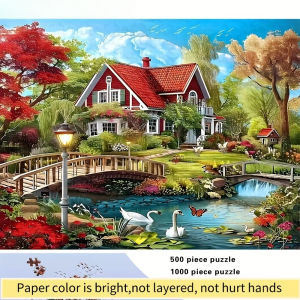 Swans On Lake Paper Jigsaw Puzzle 500 1000pcs For Adults High Quality Relaxing Family Game Birthday Christmas Halloween Gift