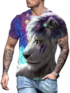 Casual 3D Animal Slim round Collar T-shirt 3D Animal Silm round Neck T-shirt