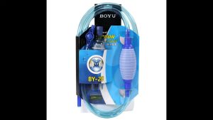 BOYU ไซฟ่อน ที่ดูดขี้ปลา ดูดตะกอนก้นตู้ มีวาล์วปิดเปิดได้ ทําจากพลาสติกคุณภาพดี สีฟ้า (BY-28)