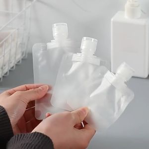 SK-C1025 Travel Pouch Botol Refill Transparan Fliptop Tempat Sabun Cair / Botol Sabun Shampoo Cair