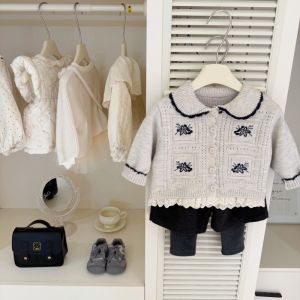 Korean Style Embroidered Girls Cardigan