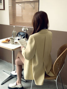 Shenyu Xiaoxian Fried Street Small Suit Outwear Womens Spring & Fall Niche Design K-style Loose Back Slit Leisure Suit