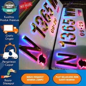 Plat Nomor Mobil Nyala Timbul Segilima Gold