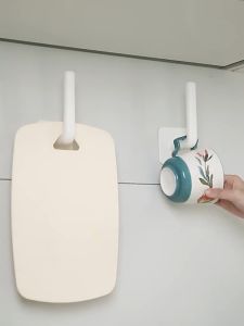 4pcs L-shaped Self-adhesive Hook Paper Roll Holder Wall Hook for Bathroom Towel Storage Rack