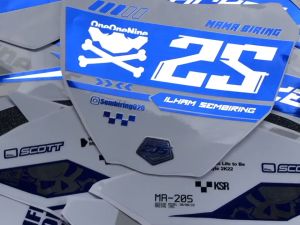 0762 (COD) Sticker Decal CRF 150 L FullBody Kombinasi Biru Candy Dan Crome Bebas Request Terbaru