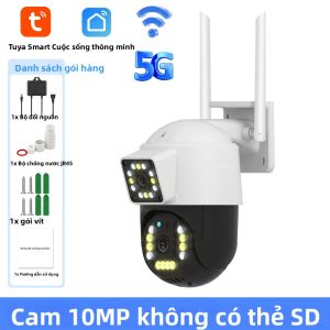 Camera IP Wifi 5G Tuya HD Dual Lens PTZ Camera An Ninh Không Dây Chống Nước Ngoài Trời Với Tính Năng Theo Dõi Tự Động Và Giám Sát Video