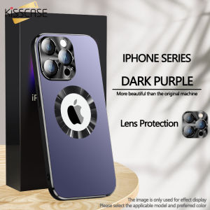 KISSCASE Frosted PC Backplane TPU Frame Phone Case For Iphone 14 Pro Max 14 Plus 13 12 Metal CD Pattern With Lens Protection Matte Cover