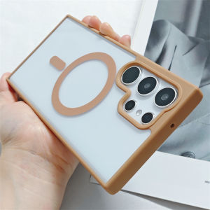 Luxury Candy Color Magnetic For Magsafe Case For Samsung S22 S23 S24 FE S25 Ultra Plus Edge Clear Shockproof Bumper Back Cover