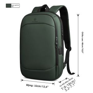 Ba Lô Công Sở HK Dành Cho Nam Túi Đựng Máy Tính Xách Tay 17 Inch Có Cổng USB Túi Đựng Máy Tính Du Lịch Chống Nước Có Thể Mở Rộng Mỏng Màu Đen/xanh Dương/xanh Lá/xám