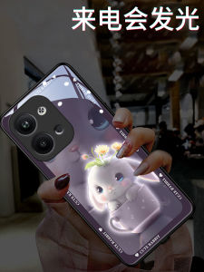 Glowing Tea Rabbit for Opporeno11/10pro Phone Case Oppo New Womens Clothes Reno9 Cute Reno7 Purple Reno8 Internet Celebrity Reno6 Classy Pro + Ten Fashion Glass