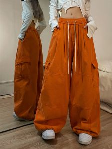 เท่ๆ เด็กผู้หญิง งานย้อนยุค กางเกง ผู้หญิง ฤดูใบไม้ผลิ บริสุทธิ์ ผ้าฝ้าย หนา ลำลอง หลวม ขากว้างยาวพื้น กางเกง อินเทรนด์ สตรีทสไตล์