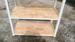 (แบบสำเร็จ)เหล็ก 1.5 นิ้ว ชั้นวางตู้/ของอเนกประสงค์ งาน 3 ชั้น ไม้พาราประสาน 15 มม. งานฝีมือ แข็งแรงมาก MT104