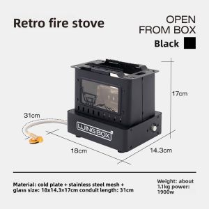 LUING BOX Stove Stainless Retro Stove Heating Stove Tea Cooking Split Camping Outdoor Stove Hiking Lightweight Portable Survival