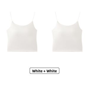 miiow | MiiOW Cat Lady 2024 New Womens Base Layer Tank Top Bra Set Black White Backless Underwear Outerwear Versatile Cotton Blend