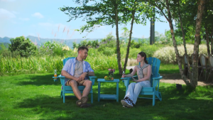 Nevilywood Folding Adirondack chair with cup holder 26.3" Wide HDPE Outdoor Patio Chairs - Durable Space-Saving Design for Porch Lawn or Garden