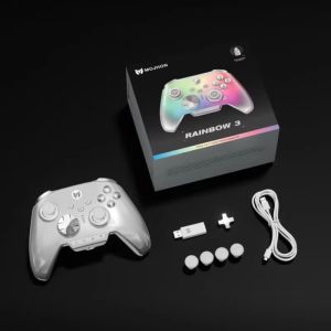 Tay Cầm Chơi Game Không Dây Rainbow3 RGB Hall Joystick Micro Motion Button Dành Cho PC/Switch/Xbox NearLink 2.4G Bluetooth