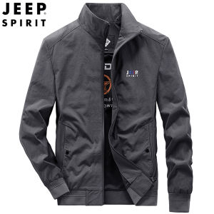 Jeep Spirit แจ็กเก็ตผู้ชายแจ็กเก็ตโอเวอร์ไซส์กันลมและแจ็คเกตกันน้ำยืดหยุ่นได้น้ำหนักเบาระบายอากาศได้ดีเสื้อทำงานกลางแจ้ง รุ่นแรก
