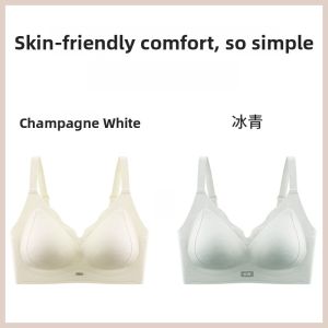 miiow | Wireless Bra Womens Seamless Anti-Sagging Side Breast Collection Gathered V-Neck Nylon Cup Bra For Young Women Gathered