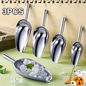 3PC Stainless Steel Scoop Set | Heavy Duty Ice Shovel for Pet Food & Grains | Multi-Use Commercial Kitchen Tool Rustproof