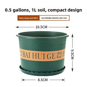 MONLEYTA | Home Use Gallon Pot Plastic Resin Thickened Large Diameter Durable Planting Flower Pots For Balcony Green Ivy Simple Style