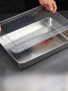 Stainless Steel Square Tiramisu Box with Lid Flat Bottom Cake Packaging Tray for Home Use Popular Baking Mold European Style
