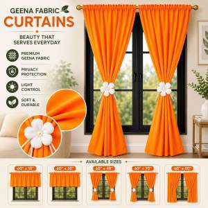 PARES PARES na Kulay ng Kurtina Plain Neon Orange Non Ring Curtain House & School Decoration - Door Window Shelves Board Divider Barrier even in Vehicles can use to cover from sunlight (from small size curtain to big sizes)