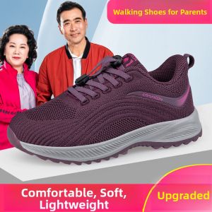 Extra Large Size Mens Shoes Lightweight Sporty Breathable Mesh Slip-On Running Shoes for Middle-Aged And Elderly People