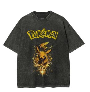 Bandai | 2026 Pok É Mon Printed Mens Summer Trendy Casual Wear Vintage Streetwear Anime Printed Cotton T-shirt