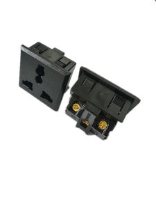 British Style Three-Pole Power Socket with Safety Door Multi-Purpose Three-Hole Cassette Embedded US Regulation AC Power Socket