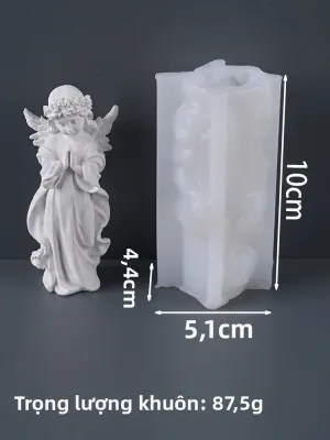 Khuôn Silicon Thiên Thần 3D Để Làm Đồ Thủ Công Tự Làm Tượng Cô Gái Dễ Thương Điêu Khắc Thạch Cao Phục Sinh Điêu Khắc Nghệ Thuật Châu Âu Khuôn Thủ Công
