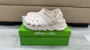 Dép sục nhựa cross duet max II clog nam nữ kháng khuẩn đi mưa chuẩn xịn tặng 10 sticker màu kem