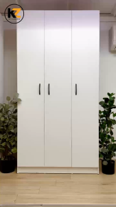 KitchenZ 3 Doors H179cm Wooden Wardrobe 12mm Thick Wardrobe Storage Cabinet Extra Larger Storage Space Hanger