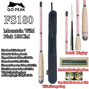 Mountainhiker | MOUNTAINHIKER 1.2M 1.5M 1.8M Fishing Rod Ultra-Short Section Shrinkage Super Light Super Hard Carbon Pole Rod Pocket Mini Rod
