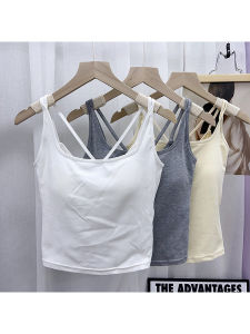 Áo Ba Lỗ Dây Chéo Mỏng Mùa Xuân Hè Cho Nữ Áo Ba Lỗ Ôm Vừa Vặn Áo Ba Lỗ Lót Một Khối Áo Ba Lỗ Thời Trang