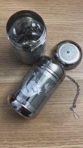 Túi lọc trà inox thép không ghỉ 304 hàng nhập cao cấp hoa văn tinh xảo