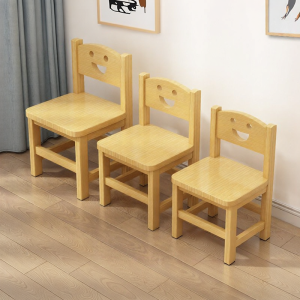 Household Small Wooden Stool Square Short Childrens Backrest Chair